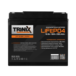 Акумуляторна батарея літій-залізо-фосфатна 12В 18Аг Trinix LFP 12V18Ah LiFePo4