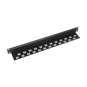 Кабельный организатор Trinix TRX-1U/CM-BH Black со щеткой и кабельными вводами