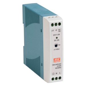 Блок питания MDR-20-24 Mean Well на DIN-рейке
