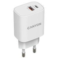 Мережевий зарядний пристрiй Canyon H-08 white (QC18W/PD 20W)