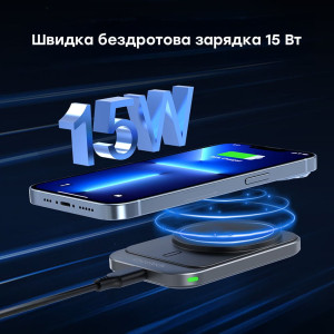 Автомобильное зарядное устройство Choetech T206-F Black беспроводная зарядка, магнитный крепеж