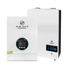Комплект резервного питания: гибридный инвертор на 5kW Kraft + АКБ 48В 5120 Втг Kraft KRF-48/100BWM LiFePO4