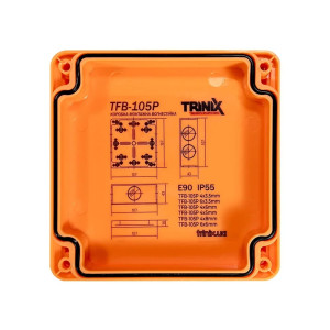 Огнестойкая распределительная коробка Trinix TFB-105P 6x3.5