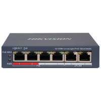 Коммутатор Hikvision DS-3E0106P-E/M(B) POE 6 портов неуправляемый Коммутатор Hikvision DS-3E0106P-E/M(B) POE 6 портов неуправляемый
