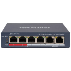 Комутатор Hikvision DS-3E0106P-E/M(B) POE 6 портів некерований