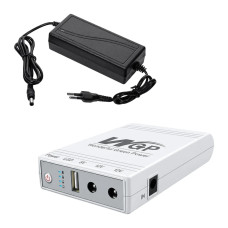 Комплект Mini UPS з блоком живлення: Mini UPS WGP UPS103C 16000mAh 5V/12V/12V та блок живлення Kraft KRF-1203PS 12V/3A