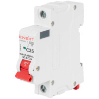 Модульный автоматический выключатель Enext e.mcb.stand.60.1.C25, 1р, 25А, C, 6кА Модульный автоматический выключатель Enext e.mcb.stand.60.1.C25, 1р, 25А, C, 6кА
