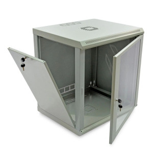 Шафа серверна SteelNet 12U 600 x 600 для мережевого обладнання (скло, сірий)
