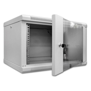 Шафа серверна SteelNet 4U 600 x 350 для мережевого обладнання (скло, сірий)