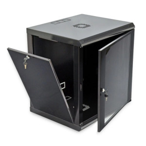 Шкаф серверный SteelNet 12U 600 x 600 для сетевого оборудования (стекло, черный)