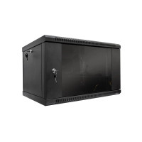 Шкаф серверный SteelNet 6U 600 x 450 для сетевого оборудования (стекло, черный) Шкаф серверный SteelNet 6U 600 x 450 для сетевого оборудования (стекло, черный)