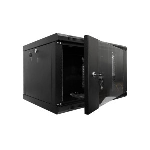 Шкаф серверный SteelNet 9U 600 x 450 для сетевого оборудования (стекло, черный)
