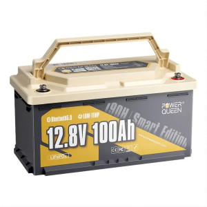Аккумуляторная батарея Power Queen H190 P12V100-100-RV190-BT-4-AC150 с Bluetooth 12.8В 100А/ч LiFePO4
