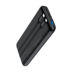 Повербанк Choetech B654 10000mAh 22.5W QC3.0 PD3.0 встроенные кабели Type-C и Lightning Black