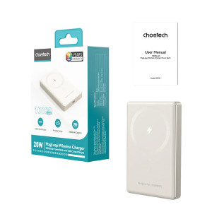Повербанк Choetech B739 10000mAh QC3.0 PD3.0 беспроводная магнитная зарядка Silver