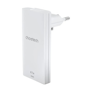 Сетевое зарядное устройство для Choetech PD6011 Ultra thin PD67W GAN A+C White