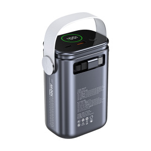 Повербанк Choetech B1022 27000mAh 100W QC3.0 PD3.0, вбудований кабель Grey