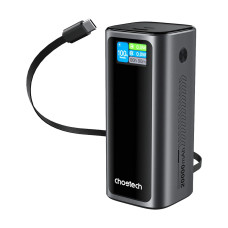 Повербанк Choetech B815 20000mAh 130W QC3.0 PD3.0 TFT Smart дисплей, вбудований кабель Grey Повербанк Choetech B815 20000mAh 130W QC3.0 PD3.0 TFT Smart дисплей, вбудований кабель Grey