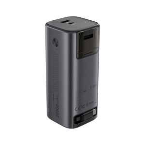 Повербанк Choetech B815 20000mAh 130W QC3.0 PD3.0 TFT Smart дисплей, вбудований кабель Grey