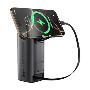 Повербанк Choetech B815 20000mAh 130W QC3.0 PD3.0 TFT Smart дисплей, вбудований кабель Grey