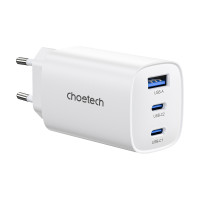 Сетевое зарядное устройство для Choetech PD9006 PD65W GAN USB-A+2xUSB-C White Сетевое зарядное устройство для Choetech PD9006 PD65W GAN USB-A+2xUSB-C White
