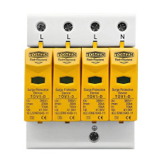 Обмежувач напруги TOMZN TOV1-20/4P 275V AC 10-20kA під DIN-рейку 4 полюси Обмежувач напруги TOMZN TOV1-20/4P 275V AC 10-20kA під DIN-рейку 4 полюси