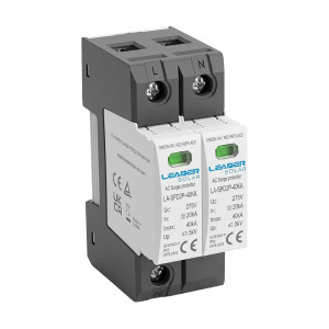 Ограничитель напряжения Leader LA-SPD2P-40KA (1P+N) 275V AC под DIN-рейку