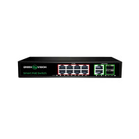Комутатор мережевий GreenVision POE GV-021-D-8G+2PG+2SFP Комутатор мережевий GreenVision POE GV-021-D-8G+2PG+2SFP