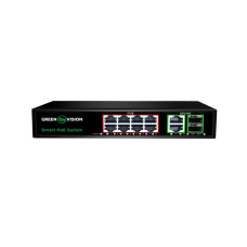 Комутатор мережевий GreenVision POE GV-021-D-8G+2PG+2SFP