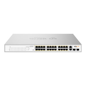 PoE-комутатор Wi-Tek WI-PCES328GFH 28-портовий керований, гігабітний 24x1000Mbps PoE+, 2x1000Mbps Uplink, 2xSFP