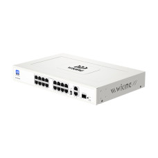PoE-коммутатор Wiking WK-PS219GF 19-портовый, неуправляемый, 16x100Mbps PoE, 2x1000Mbps Uplink, 1x1000Mbps SFP, 180W