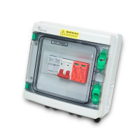 Сонячна PV розподільна коробка LQX1/1DC500VB1-1532-PG, DC 500В 1 вхід 1 вихід, з блискавкозахистом Сонячна PV розподільна коробка LQX1/1DC500VB1-1532-PG, DC 500В 1 вхід 1 вихід, з блискавкозахистом