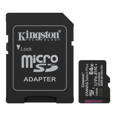 Карта пам'яті Kingston Canvas Select Plus MicroSDXC 64GB UHS-I Class 10 R100MB/s + SD-адаптер (SDCS3/64GB)