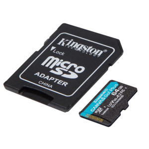 Карта пам'яті Kingston Canvas Go! Plus MicroSDXC 64GB UHS-I/U3 Class 10 R200/W200MB/s + SD-адаптер (SDCG4/64GB)