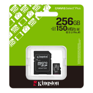 Карта пам'яті Kingston Canvas Select Plus MicroSDXC 256GB UHS-I Class 10 R150MB/s + SD-адаптер (SDCS3/256GB)