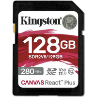 Карта памяти Kingston Canvas React Plus SDXC 128GB UHS-II/U3 Class 10 V60 SD R280/W100MB/s (SDR2V6/128GB) Карта памяти Kingston Canvas React Plus SDXC 128GB UHS-II/U3 Class 10 V60 SD R280/W100MB/s (SDR2V6/128GB)