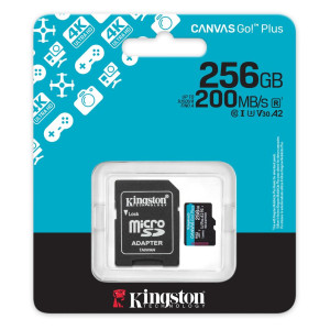 Карта пам'яті Kingston Canvas Go! Plus MicroSDXC 256GB UHS-I/U3 Class 10 R200/W160MB/s + SD-адаптер (SDCG4/256GB)