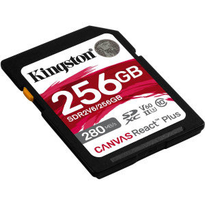 Карта пам'яті Kingston Canvas React Plus SDXC 256GB UHS-II/U3 Class 10 V60 SD R280/W150MB/s (SDR2V6/256GB)