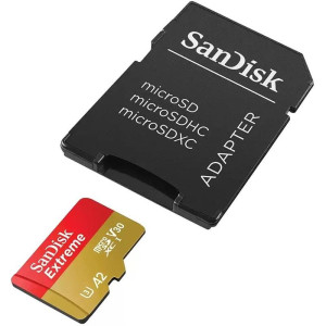 Карта памяти SanDisk Extreme MicroSDXC 128GB C10 UHS-I V30 U3 R190/W90MB/s + SD (SDSQXAA-128G-GN6MA)