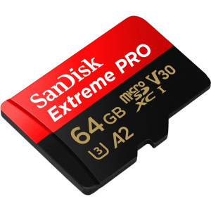 Карта памяти SanDisk Extreme Pro MicroSDXC 64GB UHS-I U3 R200/W90MB/s V30 + SD-адаптер (SDSQXCU-064G-GN6MA)