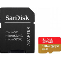 Карта памяти SanDisk Extreme MicroSDXC 128GB UHS-I U3 R190/W90MB/s V30 + SD-адаптер (SDSQXAA-128G-GN6AA) Карта памяти SanDisk Extreme MicroSDXC 128GB UHS-I U3 R190/W90MB/s V30 + SD-адаптер (SDSQXAA-128G-GN6AA)