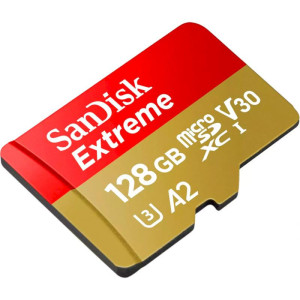 Карта пам'яті SanDisk Extreme MicroSDXC 128GB UHS-I U3 R190/W90MB/s V30 + SD-адаптер (SDSQXAA-128G-GN6AA)