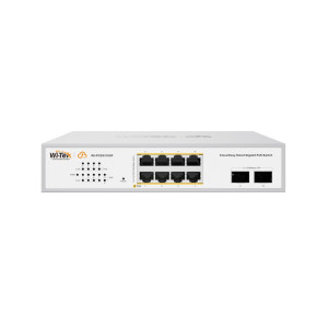 PoE-комутатор Wi-Tek WI-PCES310GF V2 10-портовий керований гігабітний 8x1000Mbps PoE+, 2xSFP, 120W, Cloud, ONVIF