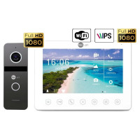 Комплект видеодомофона Neolight NeoKIT HD+ WF Graphite: видеодомофон 7" OMEGA+ HD WF с Wi-Fi и видеопанель SOLO FHD
