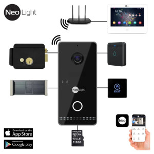 Комплект Neolight MEZZO Hybrid + OPTIMA IPW Black: гібридний відеодомофон 10.1" з Wi-Fi та 2 Мп IP відеопанель з Wi-Fi Комплект Neolight MEZZO Hybrid + OPTIMA IPW Black: гібридний відеодомофон 10.1" з Wi-Fi та 2 Мп IP відеопанель з Wi-Fi
