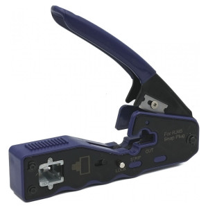 Інструмент для обтискання прохідних конекторів RJ45 LW LW-HT-002C із зачисткою та різаком Інструмент для обтискання прохідних конекторів RJ45 LW LW-HT-002C із зачисткою та різаком