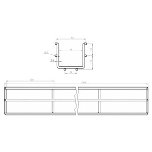 Лоток сітчастий CMS CMS-WBC4-5050Z 50×50 мм дріт Ø4 мм 2,5 м білий цинк