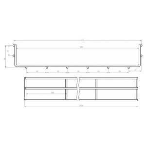 Лоток сітчастий CMS CMS-WBC4-30050Z 300×50 мм дріт Ø4 мм 2,5 м білий цинк Лоток сітчастий CMS CMS-WBC4-30050Z 300×50 мм дріт Ø4 мм 2,5 м білий цинк