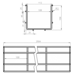 Лоток сітчастий CMS CMS-WBC4-100100Z 100×100 мм дріт Ø4 мм 2,5 м білий цинк Лоток сітчастий CMS CMS-WBC4-100100Z 100×100 мм дріт Ø4 мм 2,5 м білий цинк