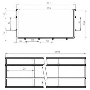 Лоток сітчастий CMS CMS-WBC4-200100Z 200×100 мм дріт Ø4 мм 2,5 м білий цинк Лоток сітчастий CMS CMS-WBC4-200100Z 200×100 мм дріт Ø4 мм 2,5 м білий цинк